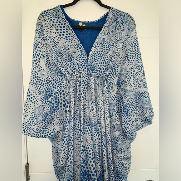 Issa London Serenity Seashell Silk Kaftan Dress US 6 - Picture 3 of 7